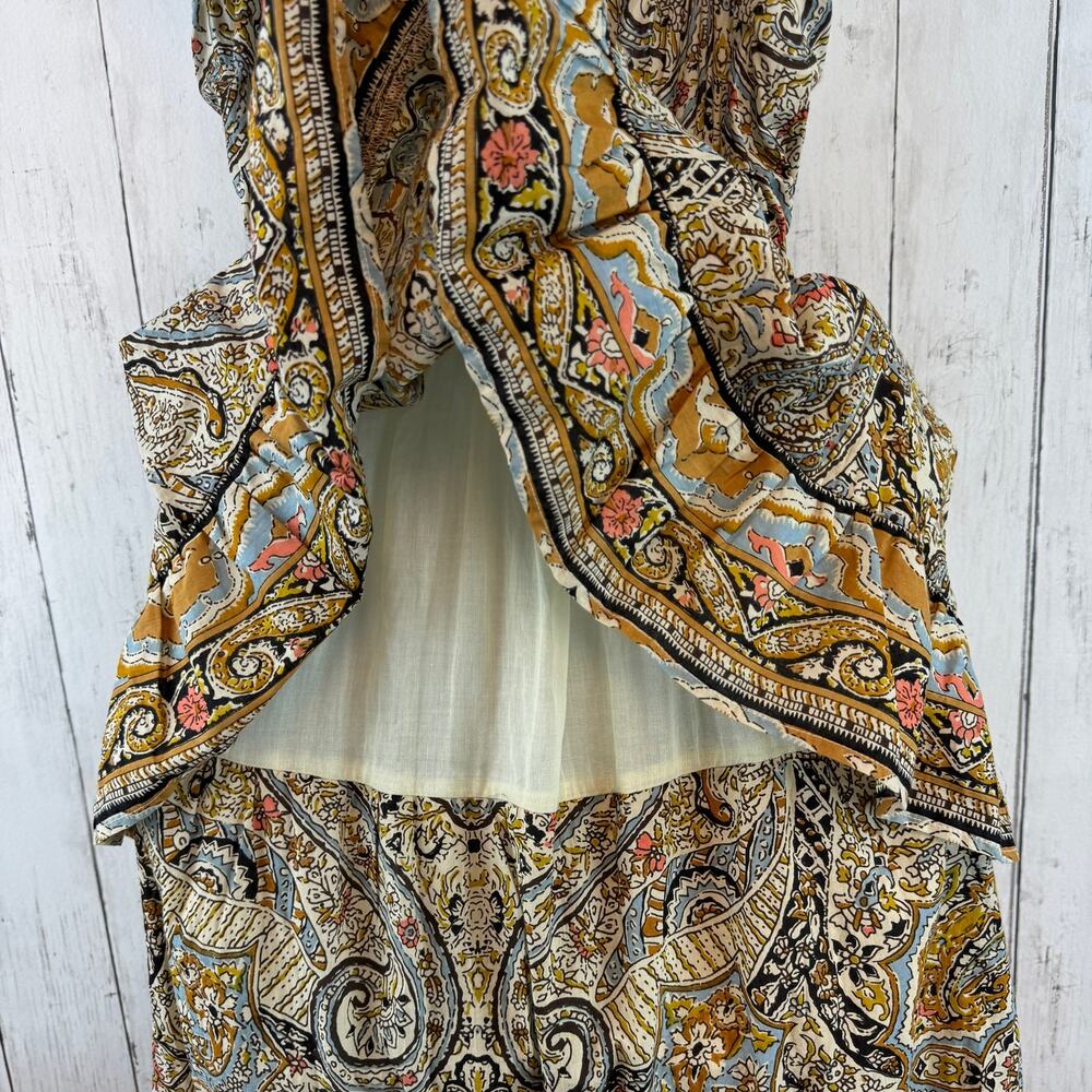 Cleobella Kaleidoscope Rosalie Ruffled Tiered Smocked Midi Dress Boho Size Large - Picture 7 of 14